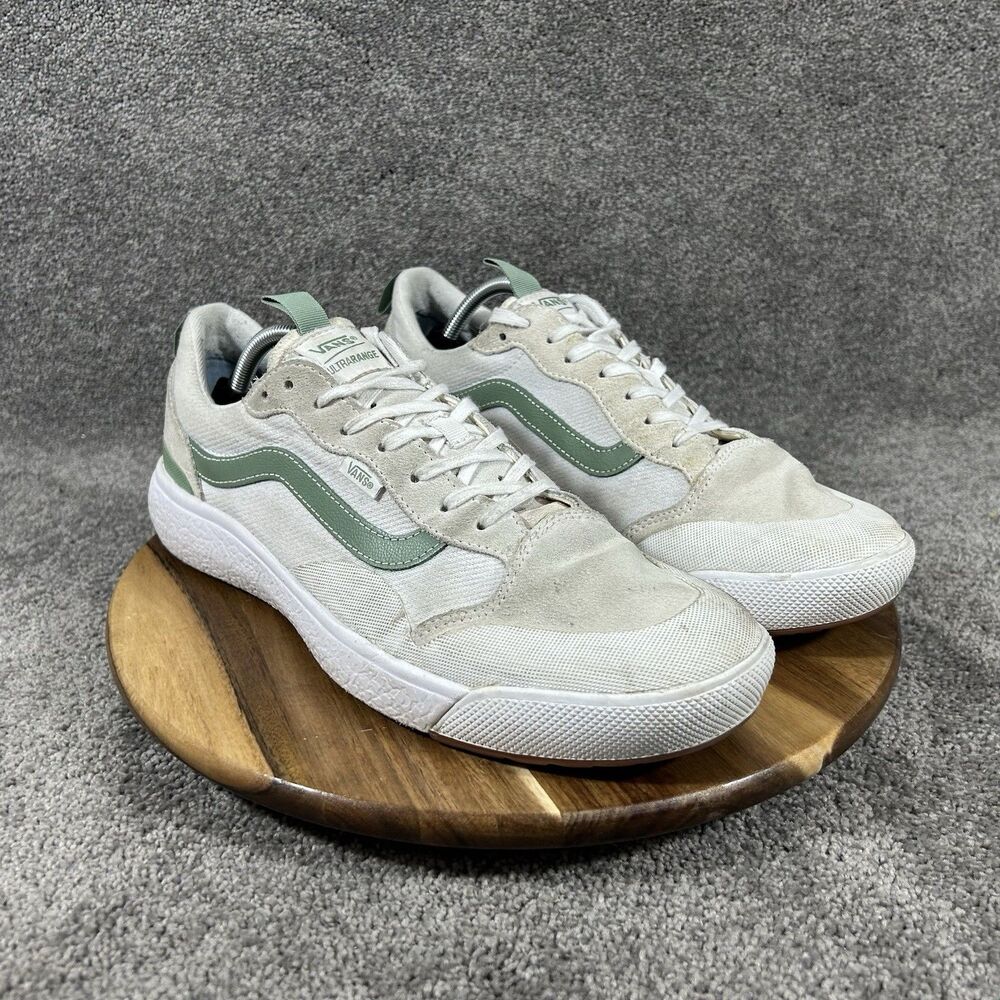 Vans UltraRange Exo Mens Size 12 White Suede Green Athletic Outdoor Shoes Used - Picture 2 of 11